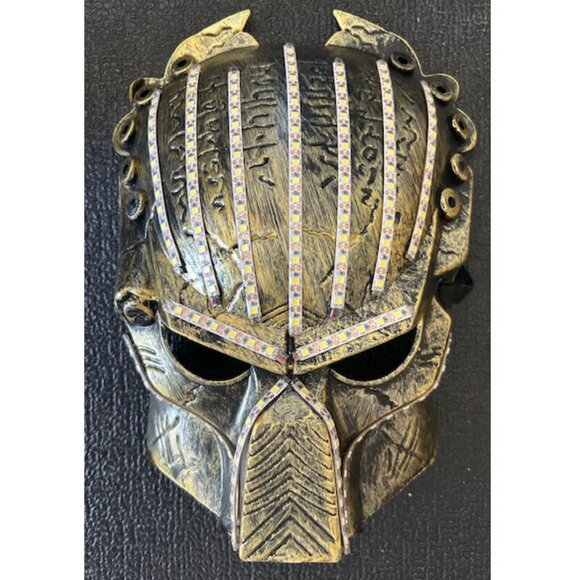Predator Movie Game Halloween Costume 5V LED Light Up White Glowing Face Mask - Picture 4 of 5